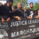 The March2Justice, with actor Jussie Smollett in the front row (third from left), moves up Constitution Avenue.
Lauren Victoria Burke